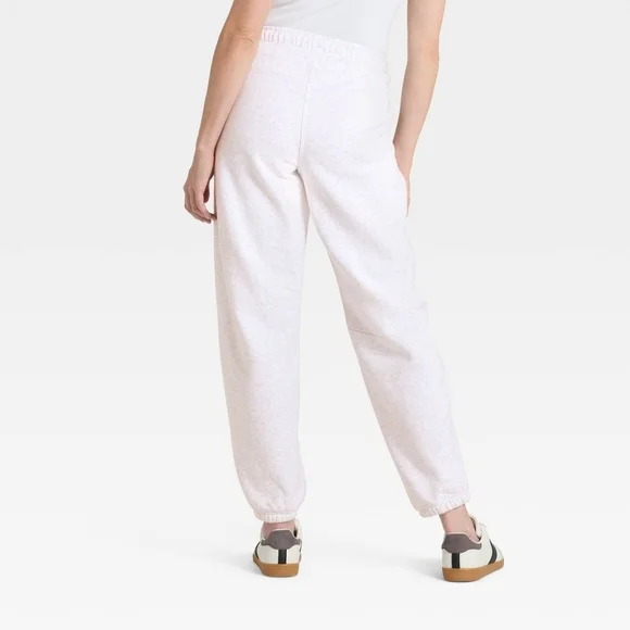 Women's Mid-Rise Barrel Leg Sweatpants - Universal Thread" Light Heather Gray S - Picture 2 of 3